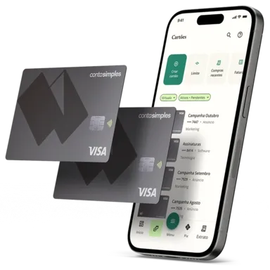 Emissão de múltiplos cartões virtuais no aplicativa da Conta Simples