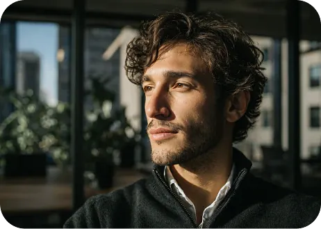 CEO de Startup olhando para frente